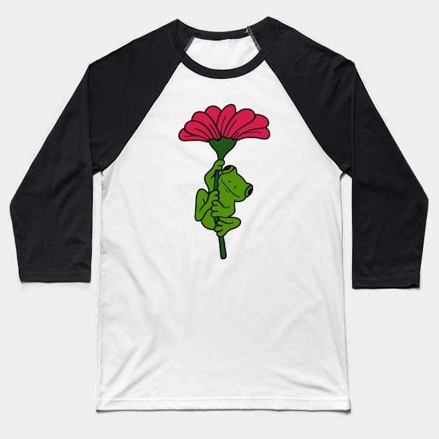 Flower Frog Baseball T-Shirt by KarmicKal